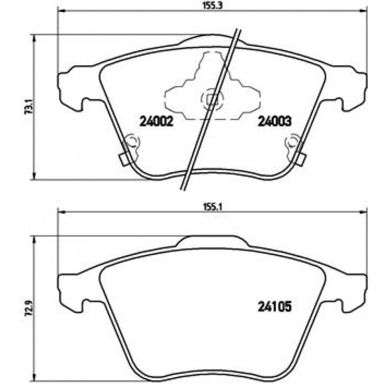 BREMBO P 49 038 Brake Pads Set Front for Mazda 6