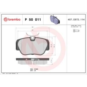 BREMBO P 50 011 Pastillas de freno delantero para Mercedes 190