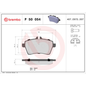 BREMBO P 50 054 Brake Pads Set Front for Mercedes A