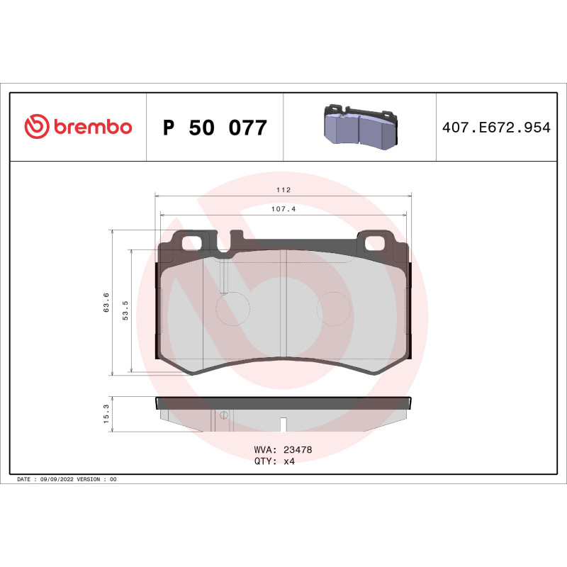 BREMBO P 50 077 Klocki hamulcowe tył dla Mercedes S CLK SL