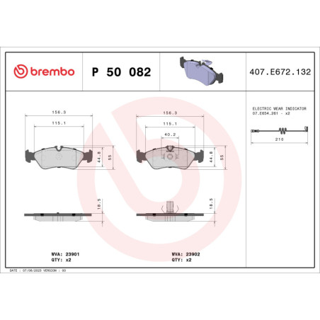 BREMBO P 50 082 Klocki hamulcowe tył dla Sprinter LT G-Modell