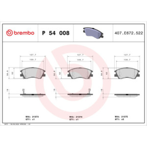 BREMBO P 54 008 Pastiglie freno anteriore per L 300 200 Shogun PAJERO
