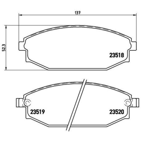 BREMBO P 54 027 Brzdové platničky predné pre Galloper