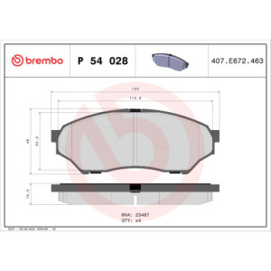 BREMBO P 54 028 Pastillas de freno delantero para Mitsubishi Pajero Mini Junior