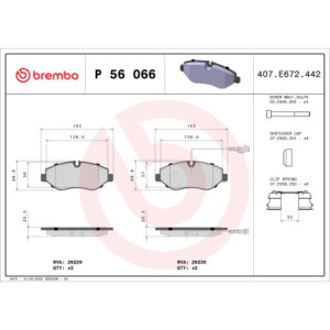 BREMBO P 56 066 Pastillas de freno delantero para Nissan Cabstar