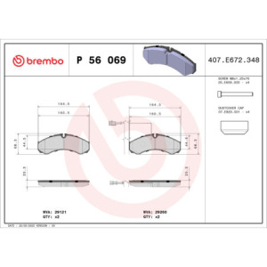 BREMBO P 56 069 Brzdové platničky zadné pre Daily Cabstar