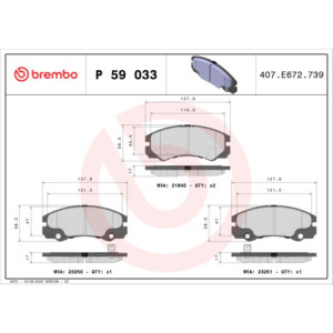BREMBO P 59 033 Pastillas de freno delantero para Frontera