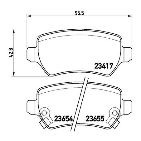 BREMBO P 59 038 Brzdové platničky zadné pre Astra Zafira Meriva Combo Corsa Cee'D Astravan Venga