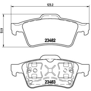 BREMBO P 59 044 Pastiglie freno posteriore per Laguna Primera Espace Megane