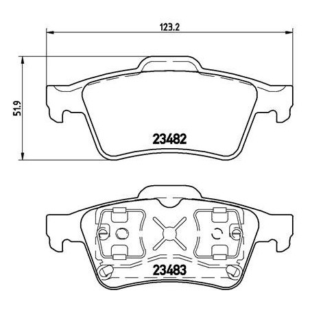 BREMBO P 59 044 Pastillas de freno trasero para Laguna Primera Espace Megane