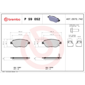 BREMBO P 59 052 Pastiglie freno anteriore per Corsa 500L Corsavan