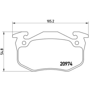 BREMBO P 61 032 Pastillas de freno trasero para 19 Megane Clio Xsara 306 206 ZX 309 205 Saxo Super