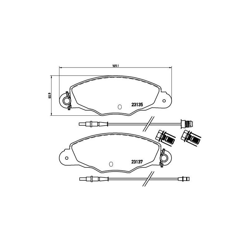 BREMBO P 61 061 Pastiglie freno anteriore per Citroen Xantia XM