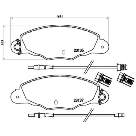 BREMBO P 61 061 Plaquettes de frein avant pour Citroen Xantia XM