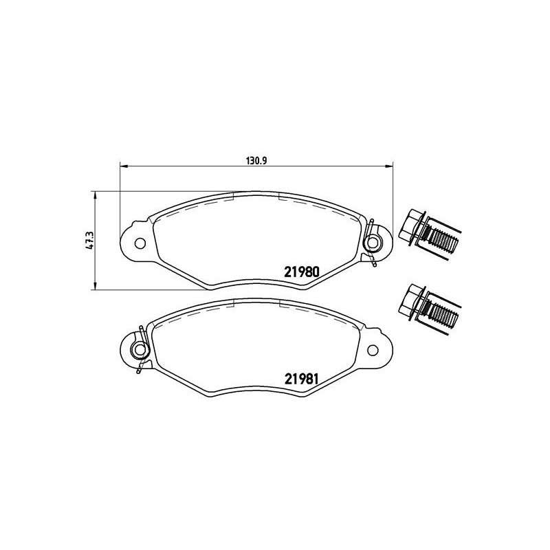 BREMBO P 61 098 Pastiglie freno anteriore per Ducato J5 Talento 306 C25 206 Xsara Kangoo