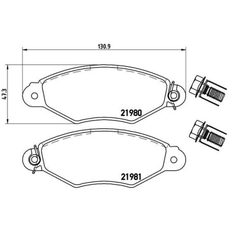 BREMBO P 61 098 Pastillas de freno delantero para Ducato J5 Talento 306 C25 206 Xsara Kangoo