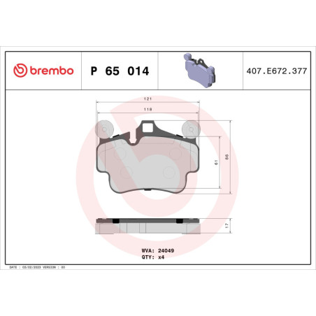 BREMBO P 65 014 Plaquettes de frein avant pour 911 Boxster Cayman Boxter