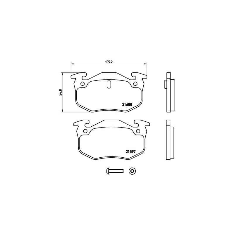 BREMBO P 68 018 Pastillas de freno trasero para Renault 19 Clio