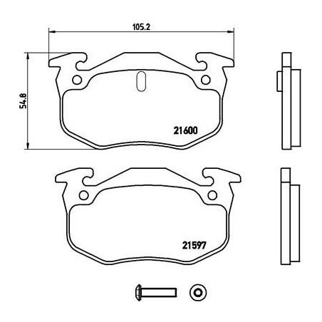 BREMBO P 68 018 Brzdové platničky zadné pre Renault 19 Clio