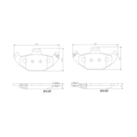 BREMBO P 68 021 Brake Pads Set Rear for Renault Laguna