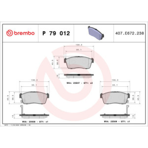 BREMBO P 79 012 Klocki hamulcowe przód dla Sirion Ignis Alto Cuore Carry Copen bB Cruze Justy Pixo