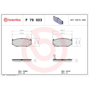 BREMBO P 79 023 Pastillas de freno delantero para Suzuki Swift Jimny