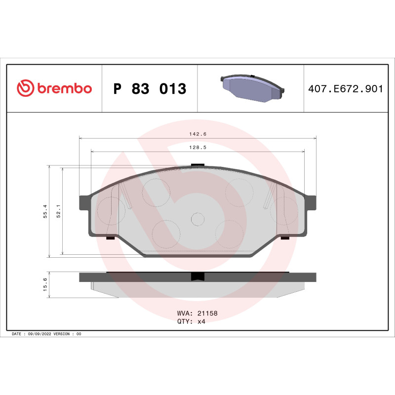 BREMBO P 83 013 Brake Pads Set Front for Hilux HiAce Taro Dyna 100