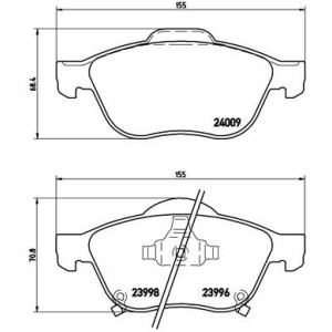 BREMBO P 83 043 Pastiglie freno anteriore per Toyota Avensis Verso