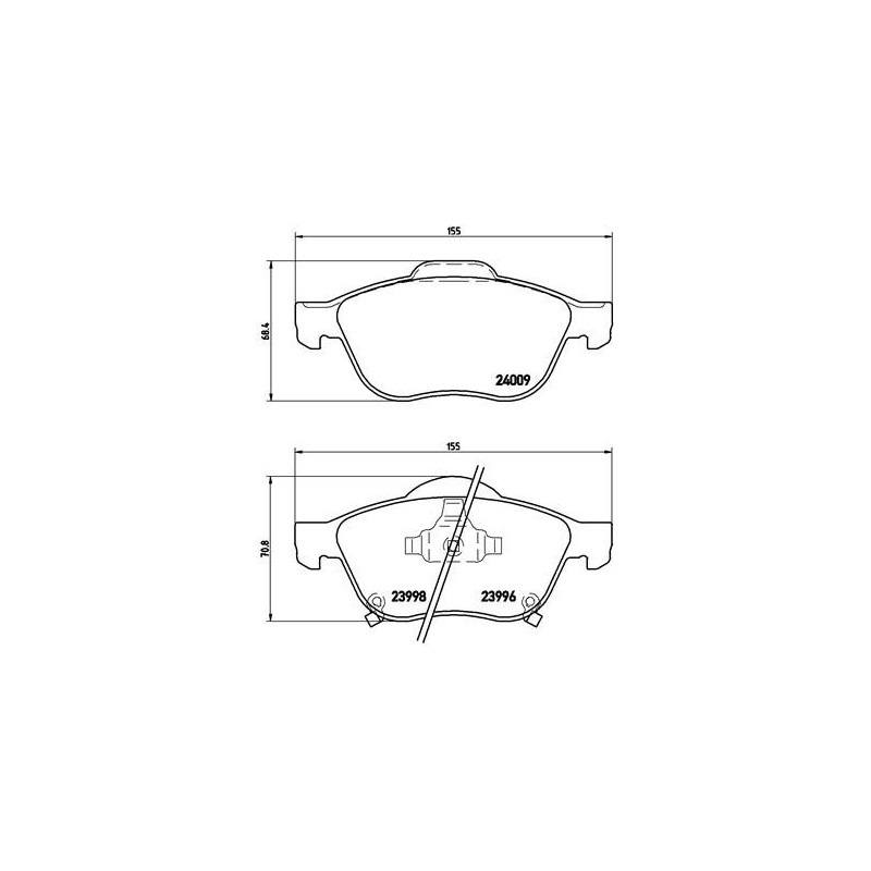 BREMBO P 83 043 Klocki hamulcowe przód dla Toyota Avensis Verso