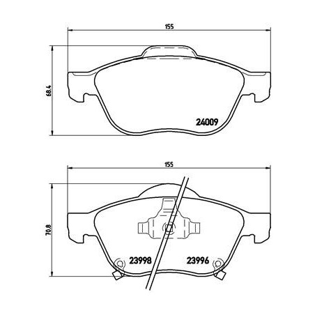 BREMBO P 83 043 Bremsbeläge Vorne für Toyota Avensis Verso