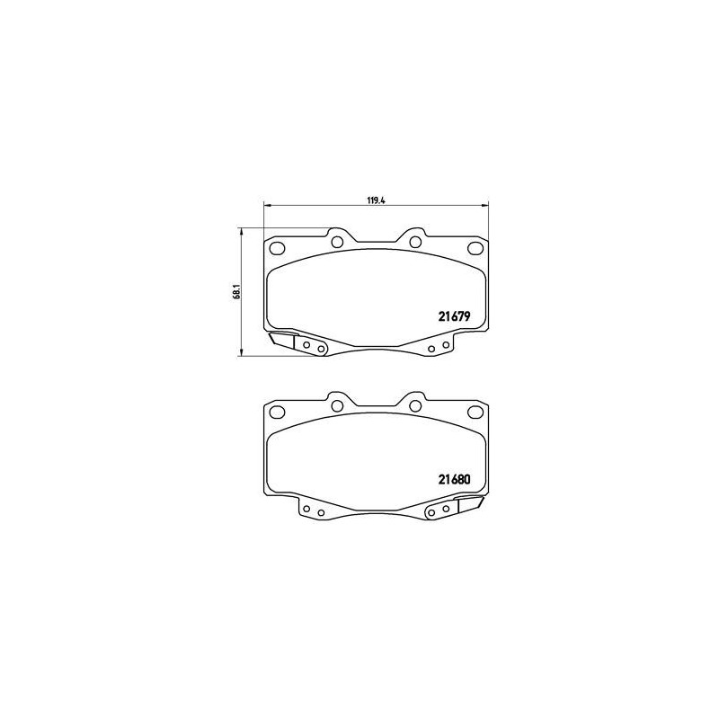 BREMBO P 83 069 Pastillas de freno delantero para Toyota Hilux Fortuner