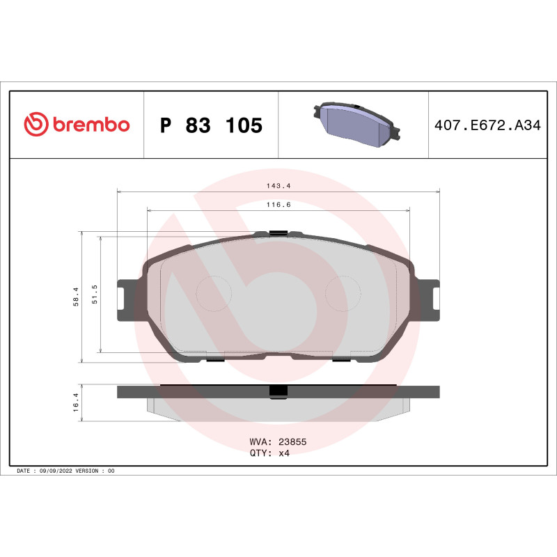 BREMBO P 83 105 Brzdové platničky predné pre Alphard Camry ES Sienna Avalon Previa Tacoma Solara