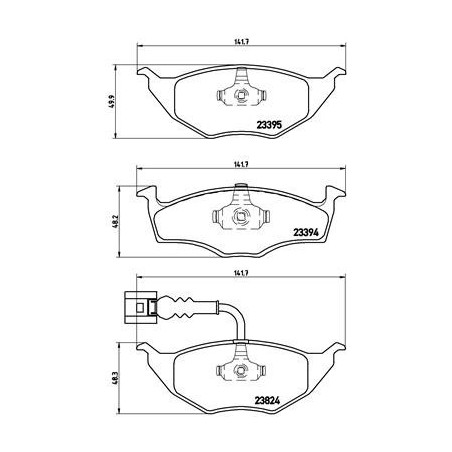 BREMBO P 85 063 Brzdové platničky predné pre Audi A2