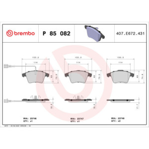 BREMBO P 85 082 Pastillas de freno delantero para Transporter California Multivan