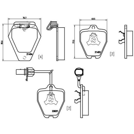 BREMBO P 85 096 Brake Pads Set Front for Audi A6 A4