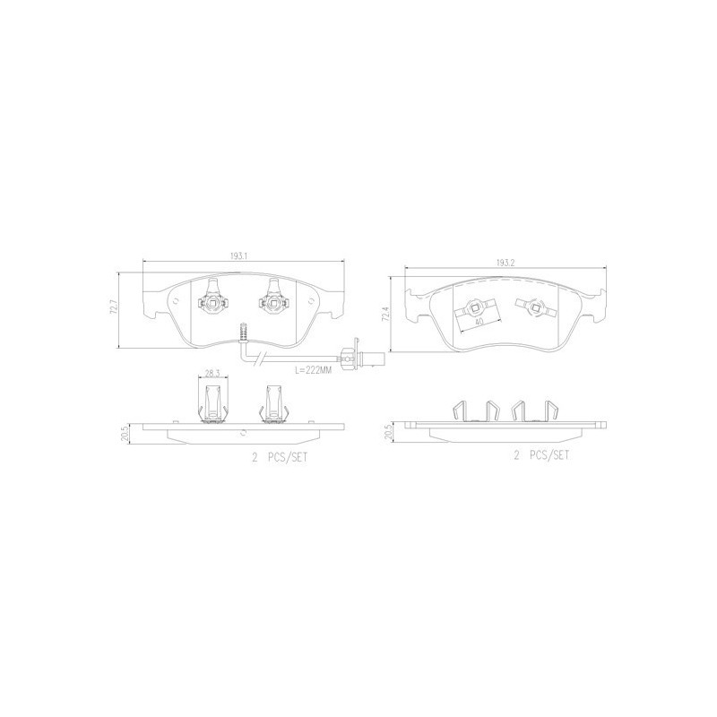 BREMBO P 85 102 Brzdové platničky predné pre A8 Phaeton A6