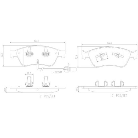 BREMBO P 85 102 Brzdové destičky přední pro A8 Phaeton A6