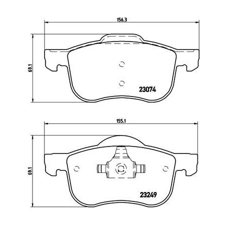 BREMBO P 86 020 Brzdové destičky přední pro Volvo V70 S60 S80 XC70