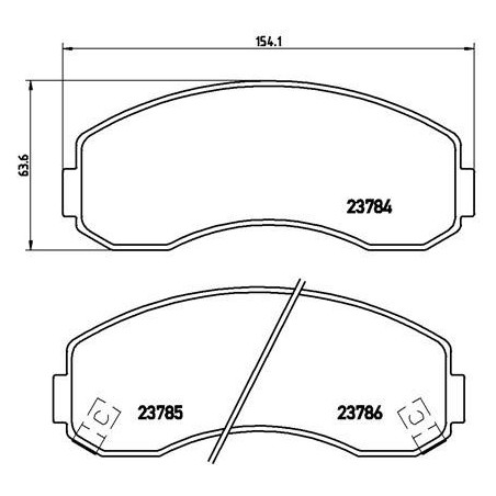BREMBO P 99 003 Brzdové platničky predné pre Bongo K2500 K2700 Besta Hi-Topic K2900