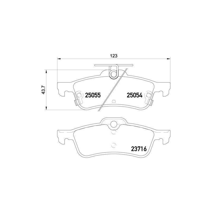 BREMBO P 28 070 Brzdové destičky zadní pro Honda Civic