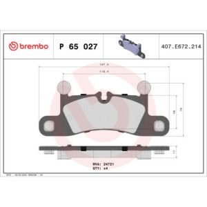 BREMBO P 65 027 Plaquettes de frein arrière pour Cayenne Taycan Touareg e-Tron
