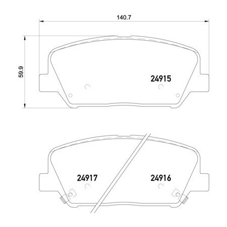 BREMBO P 30 065 Brzdové platničky predné pre i30 Cee'D Cerato Optima Genesis Grandeur Shuma Veloster