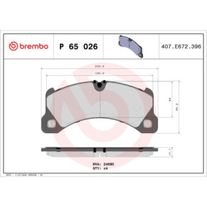 BREMBO P 65 026 Brzdové platničky predné pre Porsche Cayenne