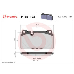 BREMBO P 85 122 Pastillas de freno delantero para Audi Q5