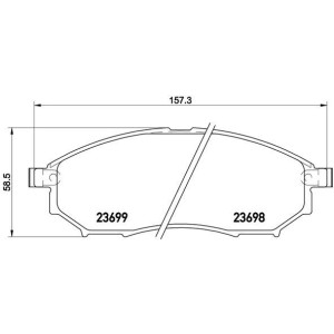 BREMBO P 56 094 Brzdové destičky přední pro Pathfinder Qashqai G Q60 M NP300 QX50 EX M35 M37 Q45 Q70