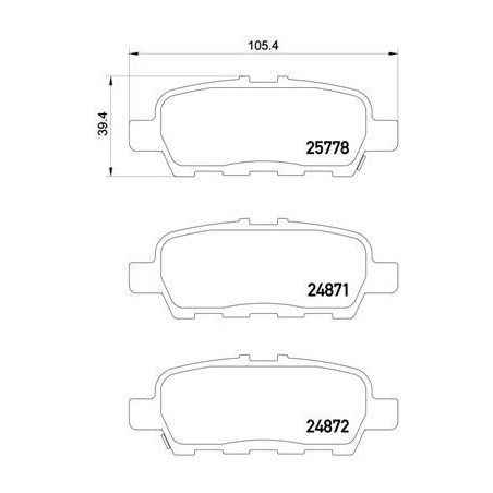 BREMBO P 56 087 Brzdové platničky zadné pre Juke Q50 G EX FX Koleos Q70 Leaf M Q60 Sentra Tiida