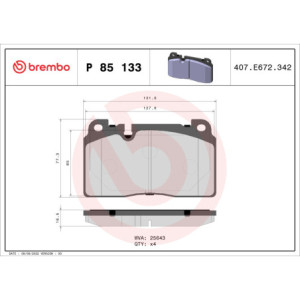 BREMBO P 85 133 Brzdové platničky predné pre Audi Q5
