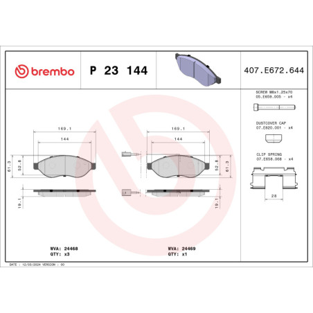 BREMBO P 23 144 Klocki hamulcowe przód dla Ducato Boxer JUMPER Movano