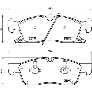 BREMBO P 37 015 Brake Pads Set Front for Dodge Durango