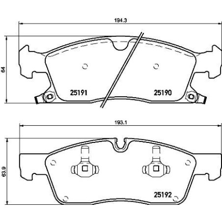 BREMBO P 37 015 Klocki hamulcowe przód dla Dodge Durango